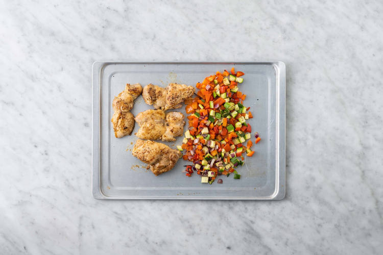 Roast chicken and veggies