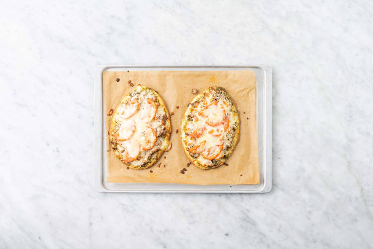 Assemble and bake flatbreads