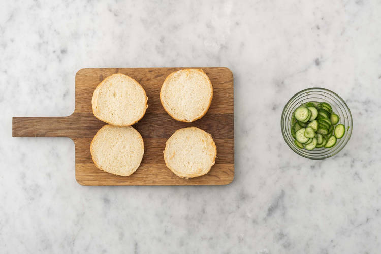 Make cucumber salad and dipper