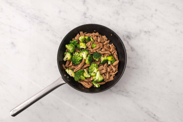 Stek broccoli & pulled beans