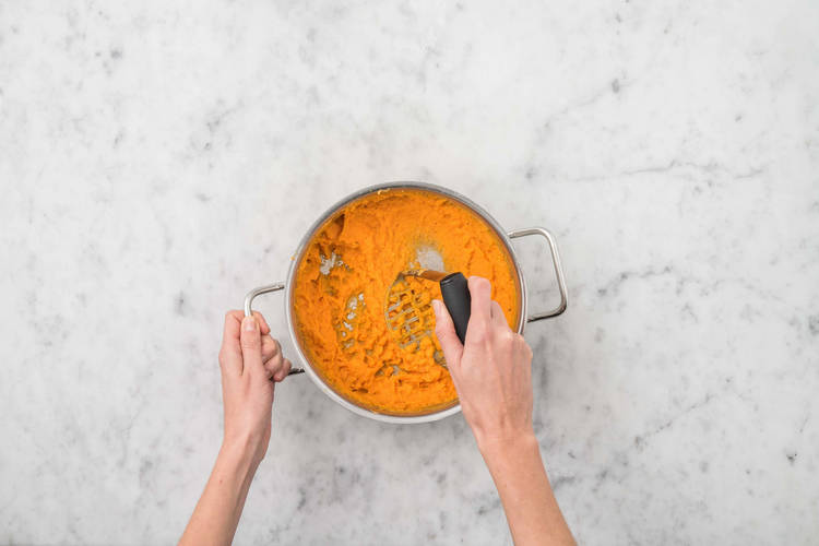 Mash sweet potatoes