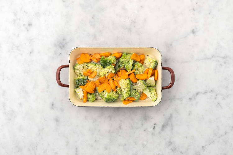 Enfourner les légumes