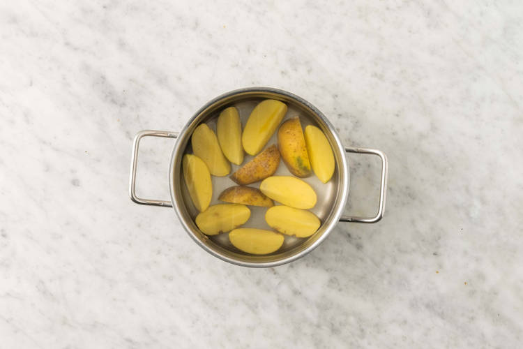 Prep and cook potatoes