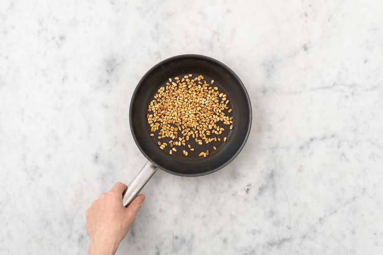 Toast pine nuts