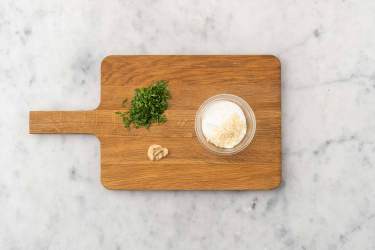 Make horseradish aioli and finish prep