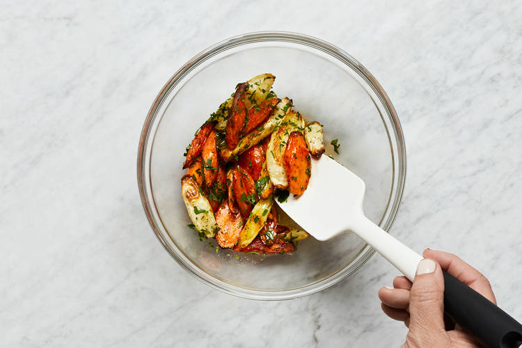 Make Sauce & Toss Veggies