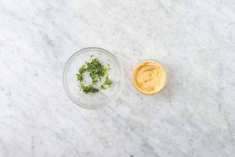 Make dressing and curry mayo
