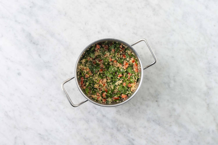 Assemble bulgur salad