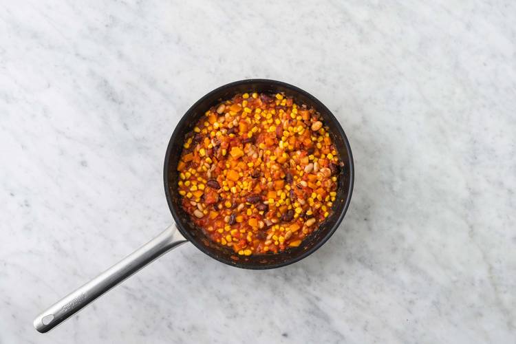 Mais en bonen toevoegen