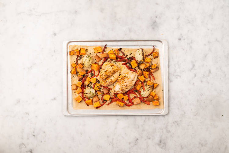 Cuocere pollo e verdure