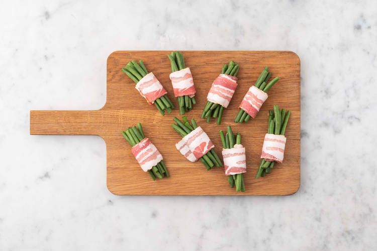 Prep and wrap green beans