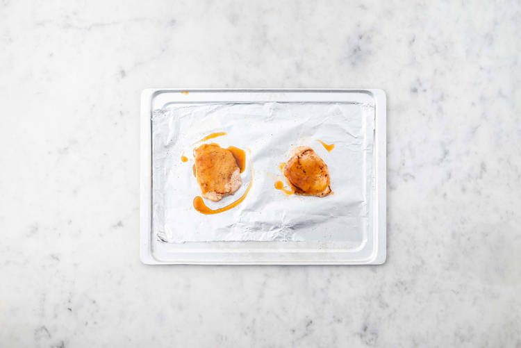 Cook soy-maple-ginger glaze and finish pork