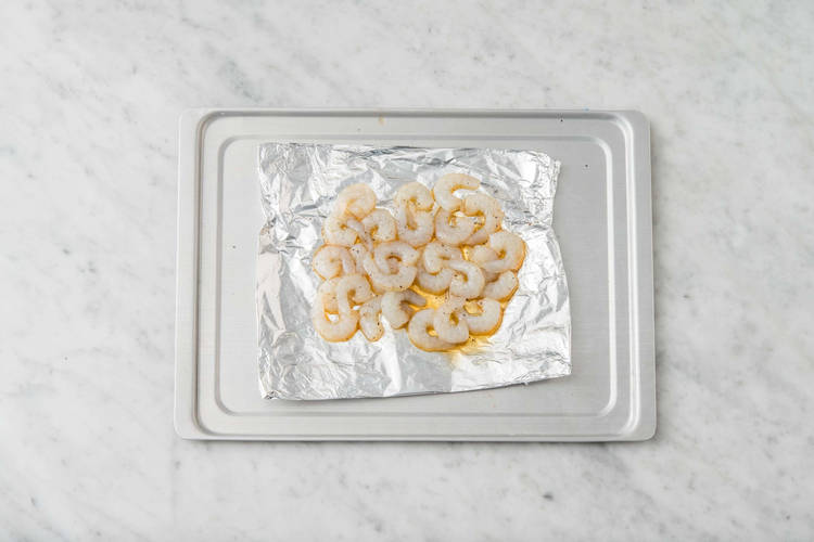 Prep bacon and shrimp