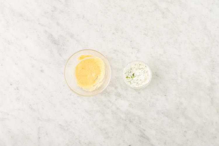 Make gremolata aioli and vinaigrette