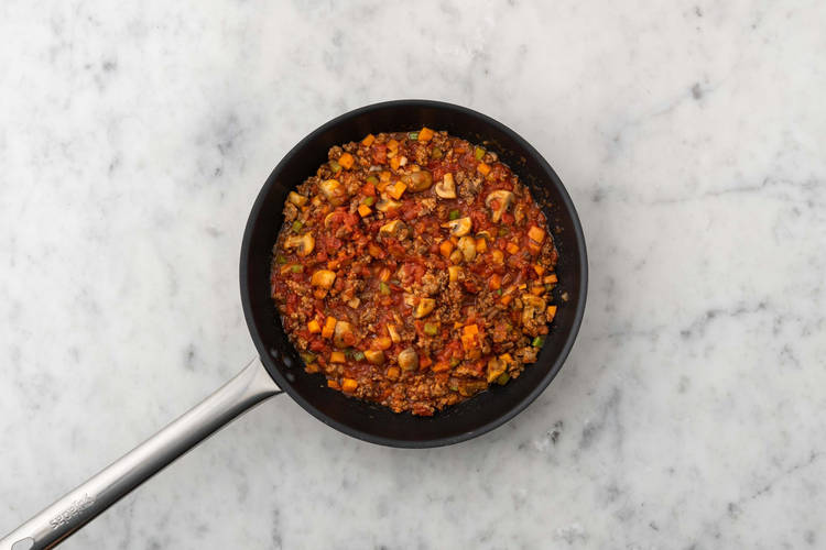 Cook veggies and make ragu