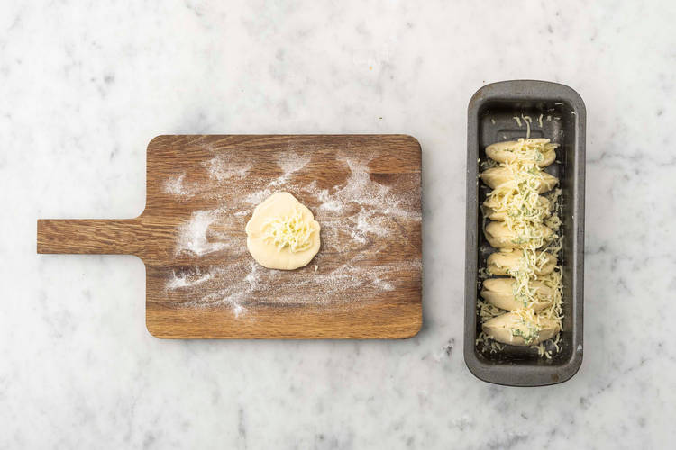 Make filling and fold dough