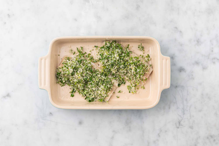 Préparer la croûte aux herbes