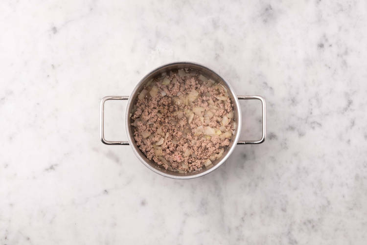 Cook turkey and onions