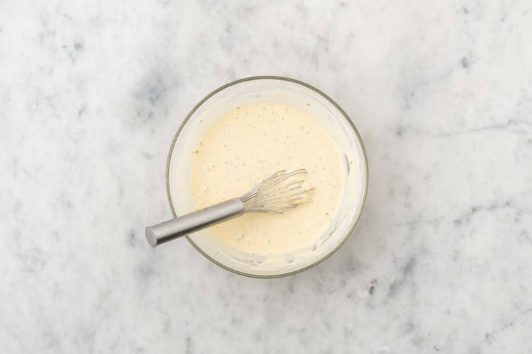 Prep and mix pancake batter