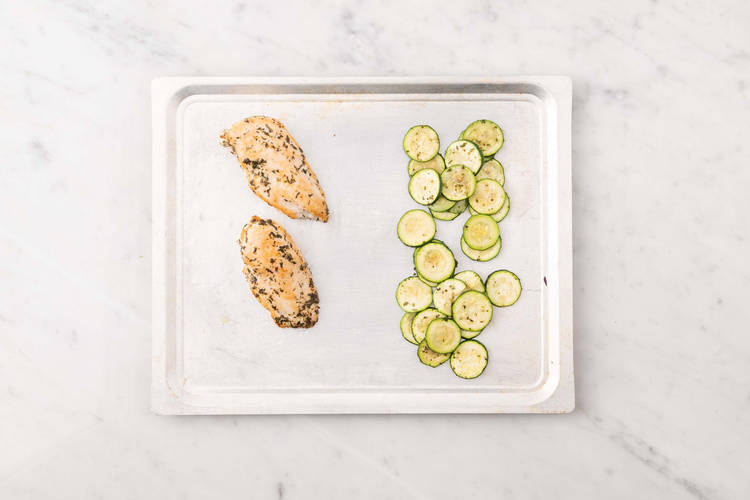 Cook chicken and zucchini