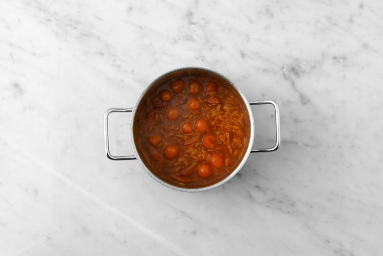 Tillsätt orzo