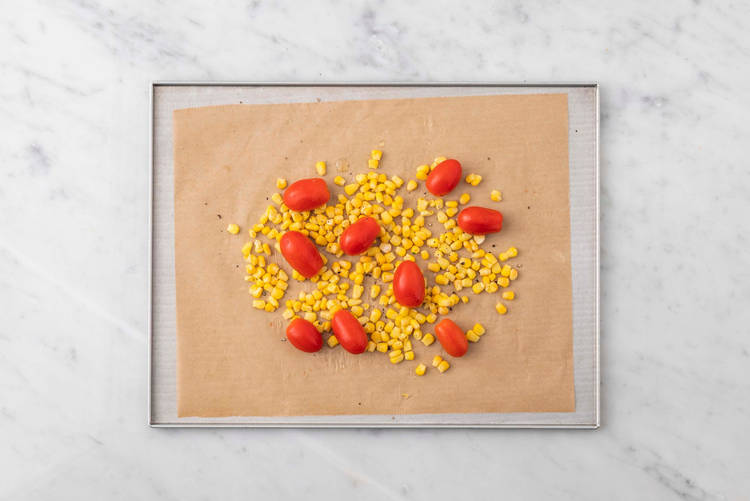 Roast tomatoes and corn