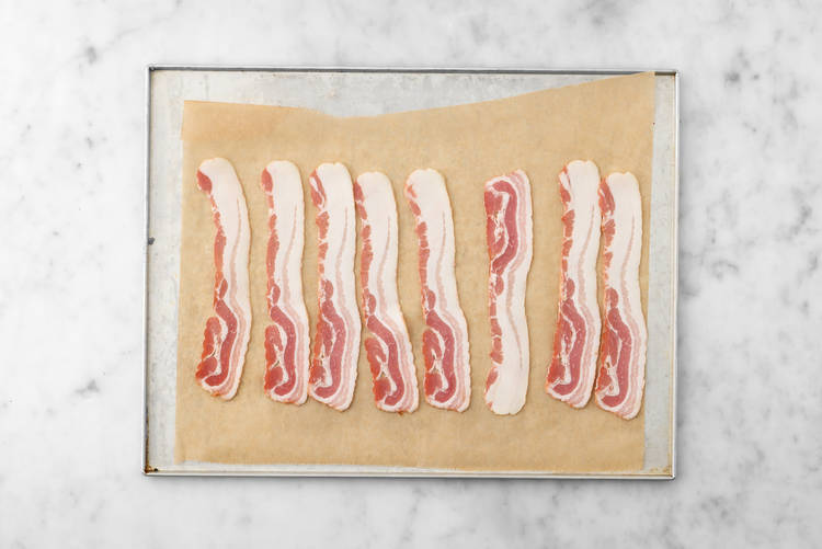 Cuire l'œuf et le lard