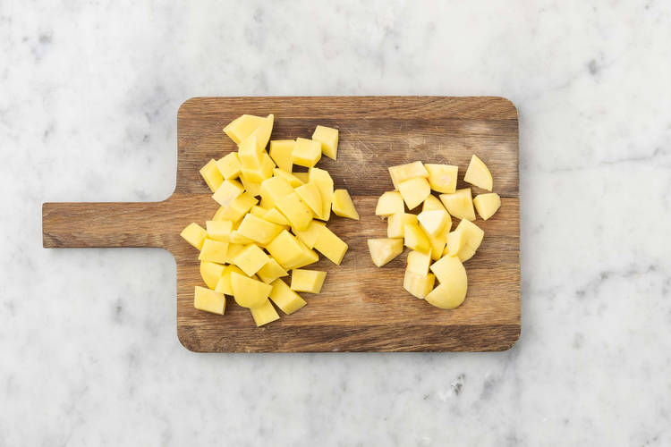 Cook potatoes and apples