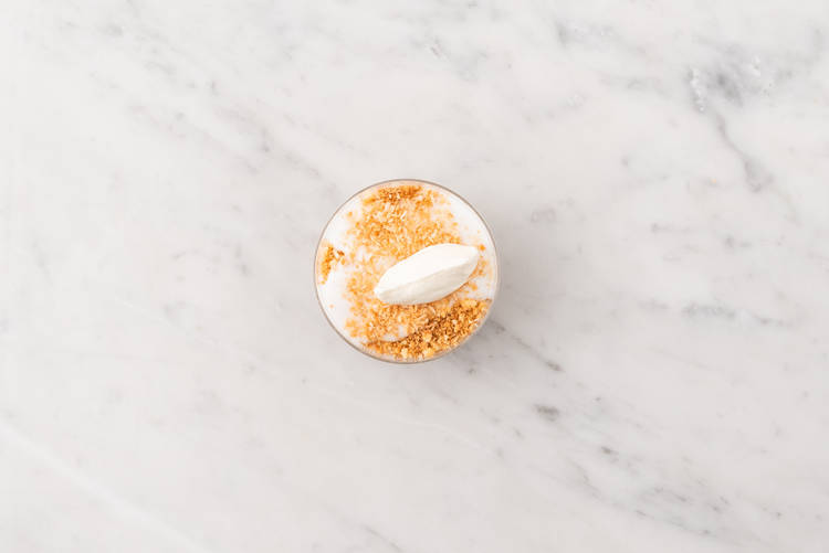 Finish cream and serve