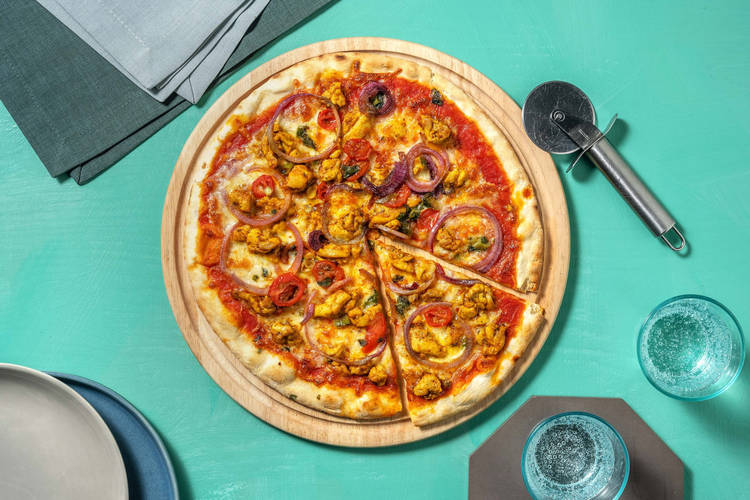 Pizza au chawarma de poulet 