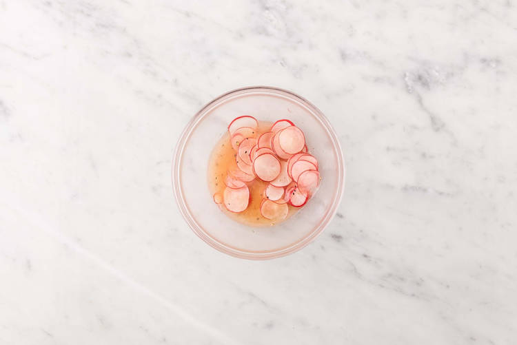 Marinate radishes