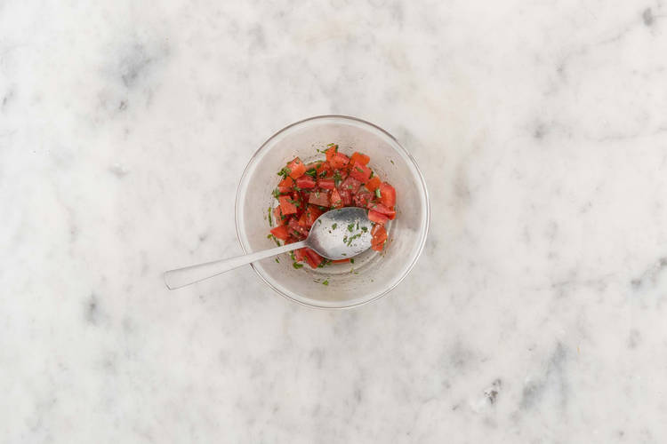 Mix parsley tomatoes