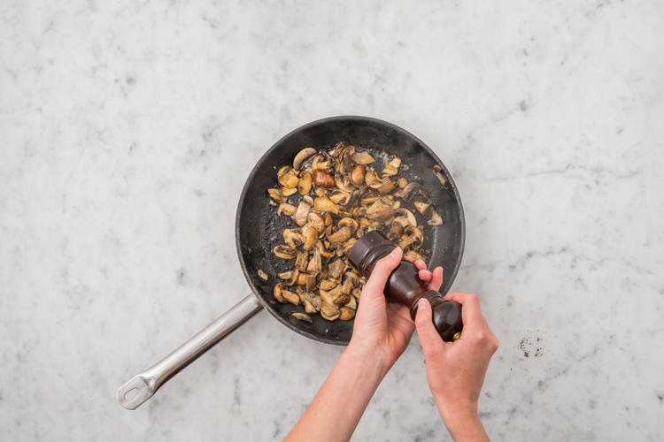 Prep and cook mushrooms
