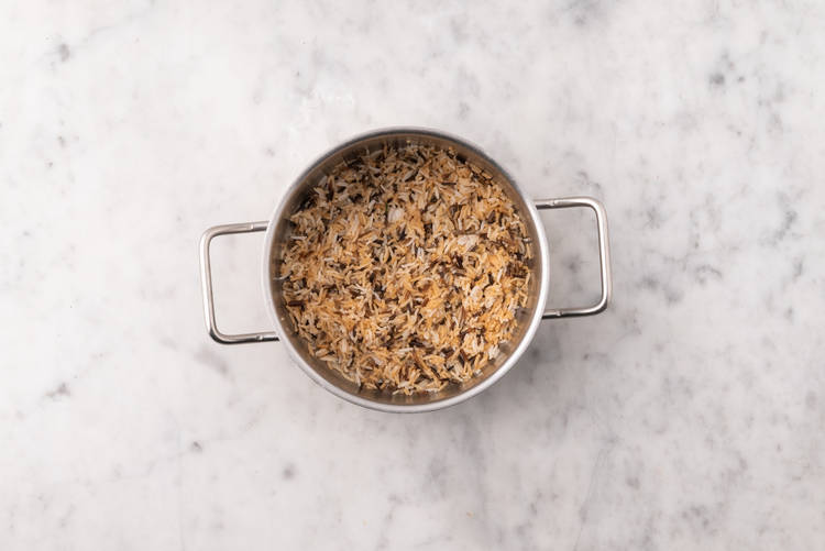 Cook wild rice pilaf