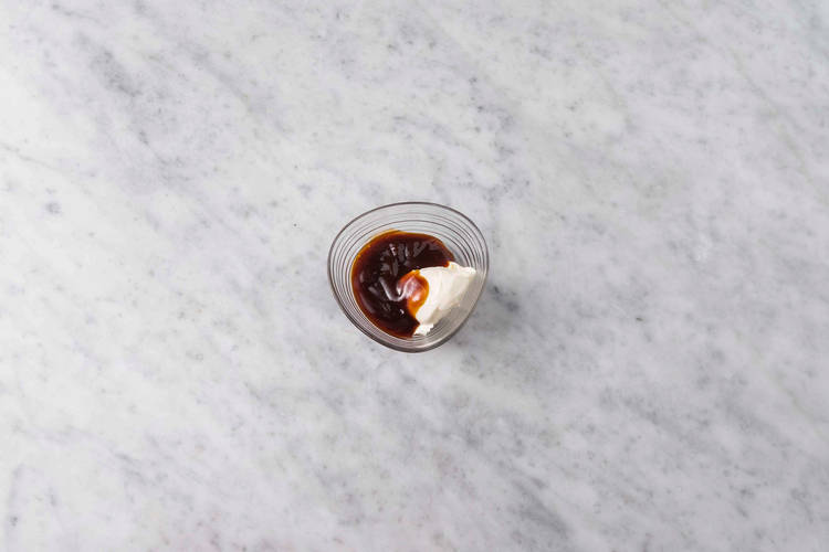 Cook bacon and make BBQ mayo