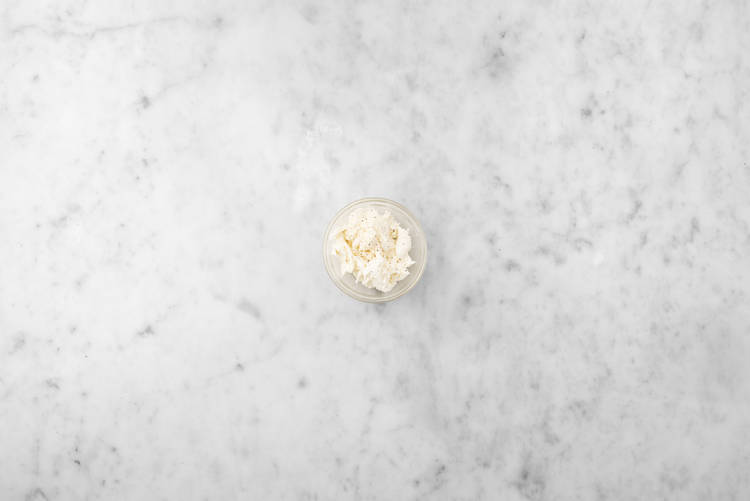 Boil water and marinate mozzarella