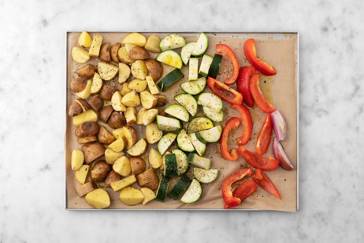 Enfourner les légumes
