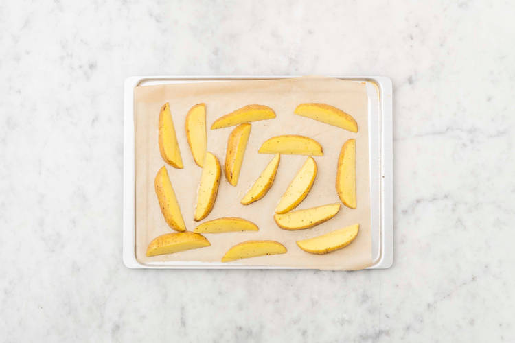 Prep and roast potato wedges