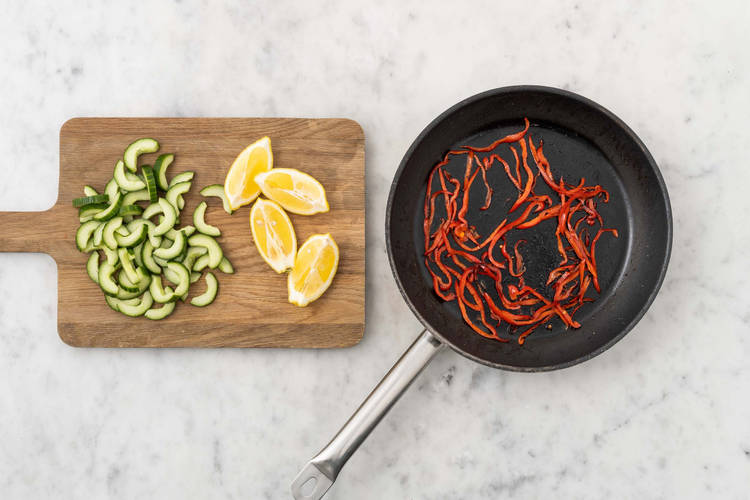 Cuire le poivron pointu