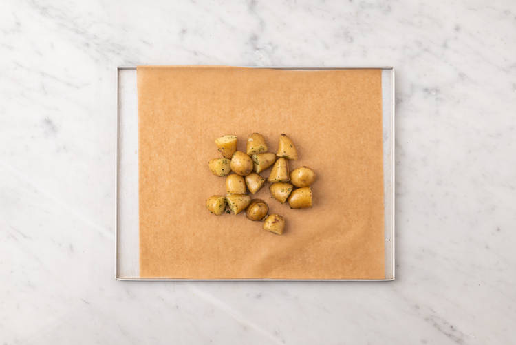 Roast sous vide potatoes