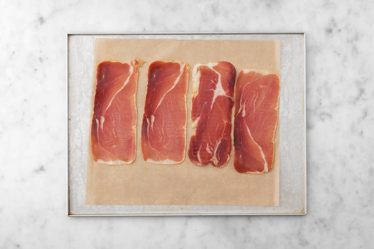 Prepara el jamón crujiente
