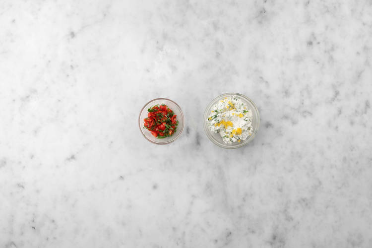 Marinate tomatoes and make filling