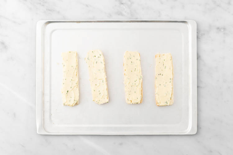 Make chive-butter toasts
