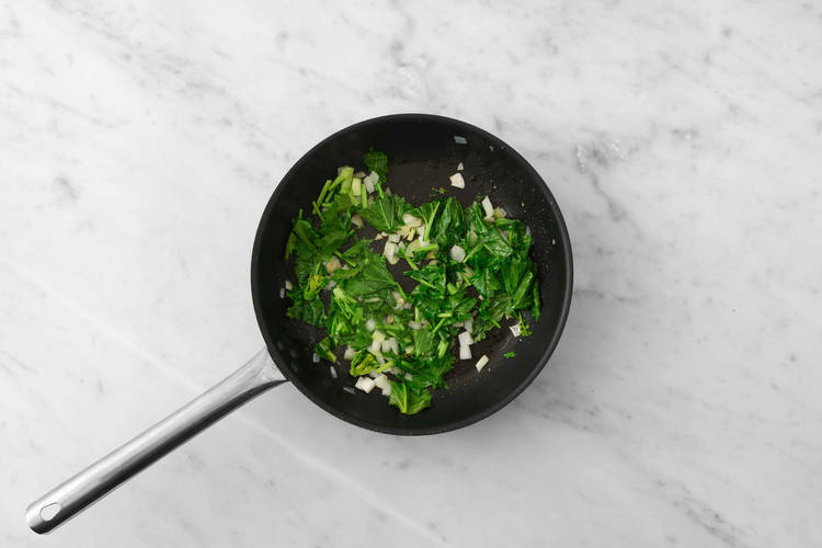 Cook patties and veggies