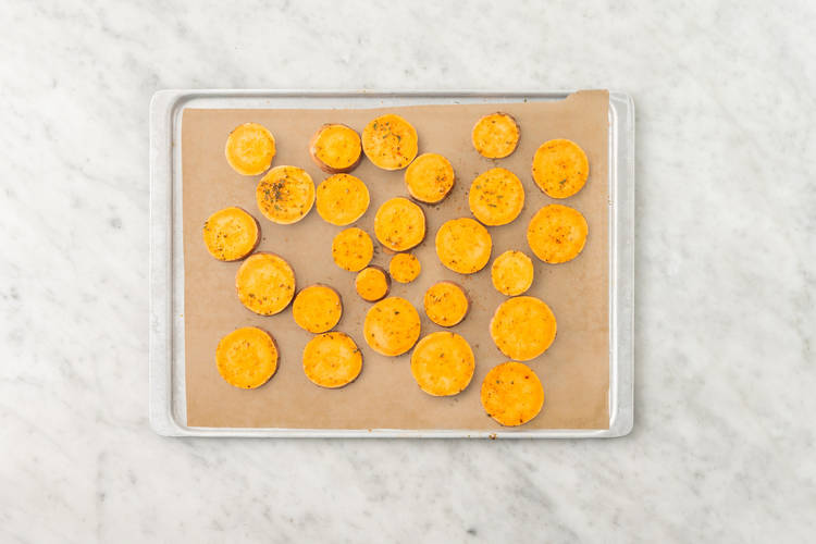Roast sweet potato coins