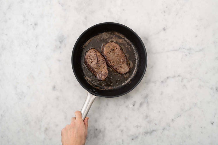 Fry the filet mignon