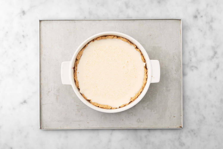 Fill and bake lemon tart