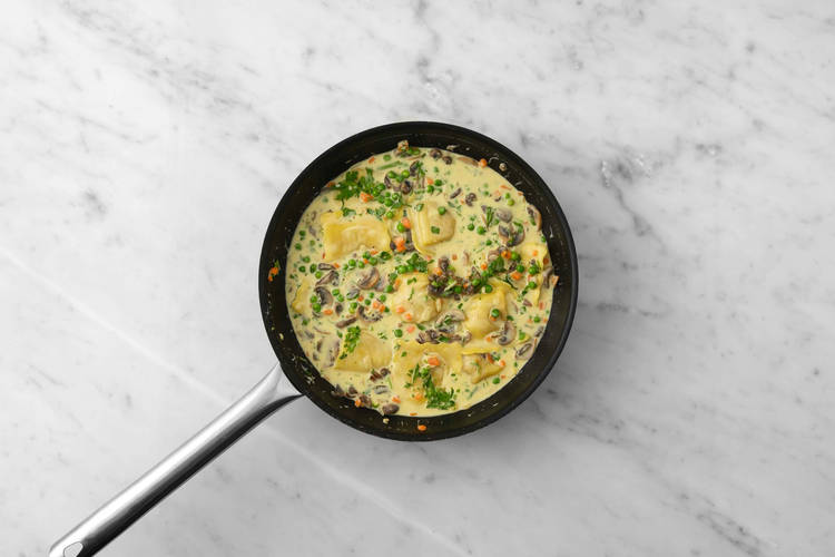 Cook and assemble ravioli