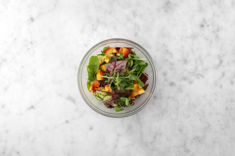 Make vinaigrette and finish salad