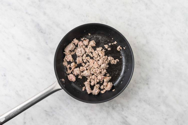 Fry the Bacon and Sausage Meat